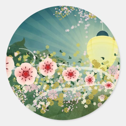 さくらんぼの花 ラウンドシール (正面)