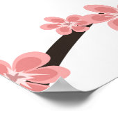 さくらんぼの花：ヴィンテージ白シームレス。 ポスター (角)