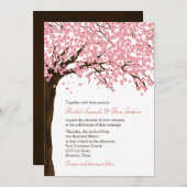 さくらんぼの花/桜の水の色結婚の 招待状 (正面/裏面)