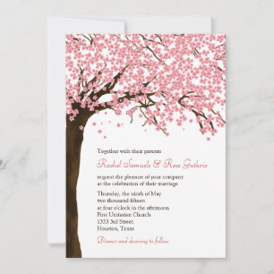 さくらんぼの花/桜の水の色結婚の 招待状