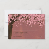 さくらんぼの花/桜水彩（夕暮れ）RSVP 招待状 (正面)