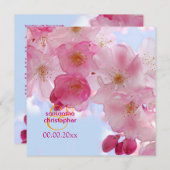 さくらんぼの花/桜結婚式招待状 招待状 (正面/裏面)