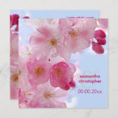 さくらんぼの花/桜結婚式招待状 招待状 (正面/裏面)