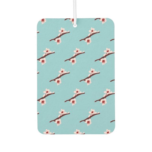 さくらんぼの花、桜、ピンクの花のパターン カーエアーフレッシュナー (正面)
