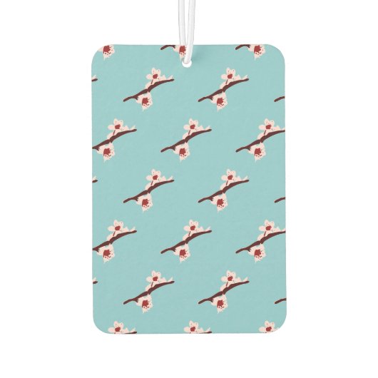 さくらんぼの花、桜、ピンクの花のパターン カーエアーフレッシュナー (裏面)