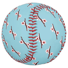 さくらんぼの花、桜、ピンクの花のパターン ソフトボール