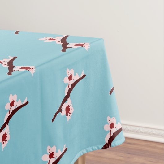 さくらんぼの花、桜、ピンクの花のパターン テーブルクロス (インサイチュ)
