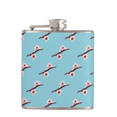 さくらんぼの花、桜、ピンクの花のパターン フラスク (正面)