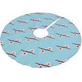 さくらんぼの花、桜、ピンクの花のパターン ブラッシュドポリエステルツリースカート (アングル)