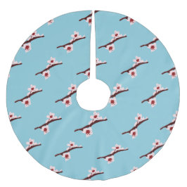 さくらんぼの花、桜、ピンクの花のパターン ブラッシュドポリエステルツリースカート