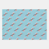 さくらんぼの花、桜、ピンクの花のパターン ラッピングペーパーシート (正面)