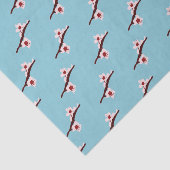 さくらんぼの花、桜、ピンクの花のパターン 薄葉紙 (詳細)