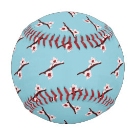 さくらんぼの花、桜、ピンクの花のパターン 野球ボール