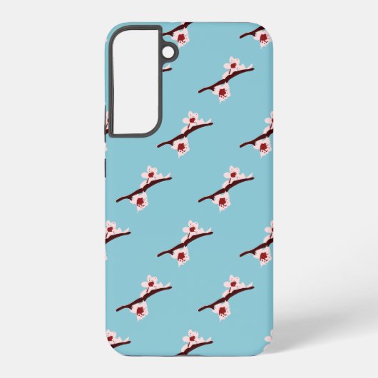 さくらんぼの花、桜、ピンクの花のパターン SAMSUNG GALAXYケース (裏面)