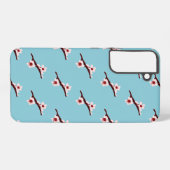 さくらんぼの花、桜、ピンクの花のパターン SAMSUNG GALAXYケース (裏面横)