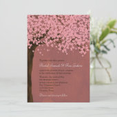 さくらんぼの花/桜（夕暮れ）水の色結婚の 招待状 (スタンド正面)