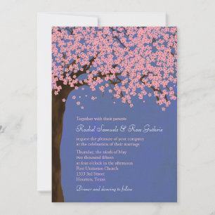 さくらんぼの花/桜(夜)水の色結婚の 招待状