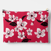 さくらんぼの花 – 赤の桜パターン アクセサリーポーチ (裏面)