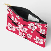 さくらんぼの花 – 赤の桜パターン アクセサリーポーチ (見開き)