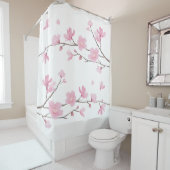 さくらんぼの花 – 透明な背景 シャワーカーテン (インサイチュ)