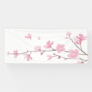 さくらんぼの花-透明な背景 横断幕