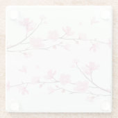 さくらんぼの花 – 透明 ガラスコースター (裏面)