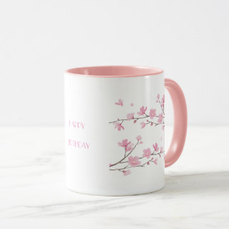 さくらんぼの花-透明-ハッピーバースデー マグカップ