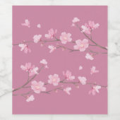 さくらんぼの花 – 透明 ワインラベル (シングルラベル)