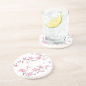 さくらんぼの花 – 透明 – 背景 コースター (側面)