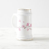 さくらんぼの花 – 透明 – 背景 ビールジョッキ (正面左)