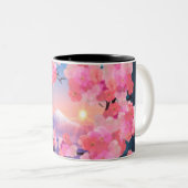 さくらんぼの花by山富士2 ツートーンマグカップ (正面右)