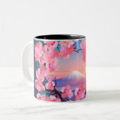 さくらんぼの花by山富士2 ツートーンマグカップ (正面左)