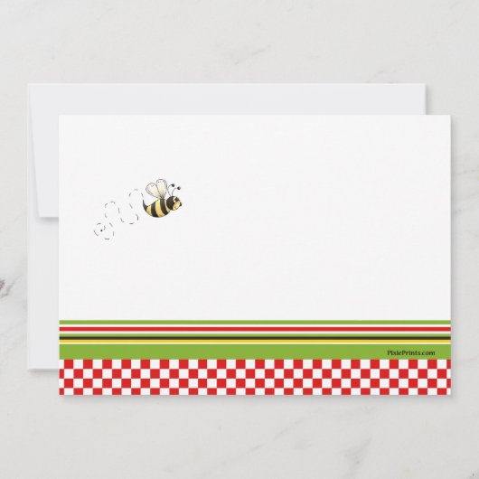 さくらんぼの菓子の招待状 招待状 (裏面)