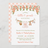 さくらんぼの衣類干し少女 ベビーシャワー 招待状 (正面/裏面)