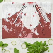 さくらんぼの詩の赤い白エレガント桜 キッチンタオル (折り畳み)