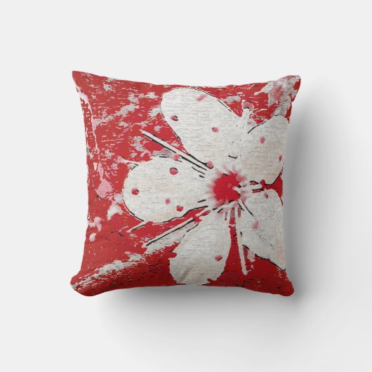さくらんぼの詩の赤い白エレガント桜 クッション (正面)