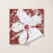 さくらんぼの詩の赤い白エレガント桜 バスタオルセット (ウォッシュタオル)