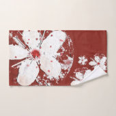 さくらんぼの詩の赤い白エレガント桜 バスタオルセット (ハンドタオル)