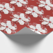 さくらんぼの詩の赤い白エレガント桜 ラッピングペーパー (角)