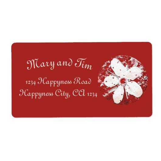 さくらんぼの詩の赤い白エレガント桜 ラベル (正面)