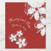 さくらんぼの詩の赤い白エレガント桜 ワインラベル (シングルラベル)