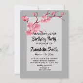 さくらんぼの誕生日パーティー 招待状 (正面)