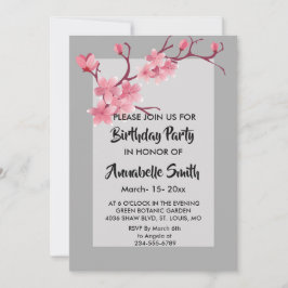 さくらんぼの誕生日パーティー 招待状