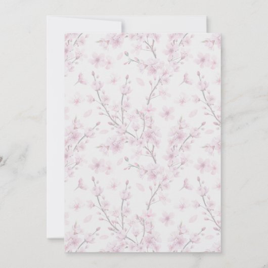 さくらんぼの赤エレガントちゃんシャワー招待 (裏面)