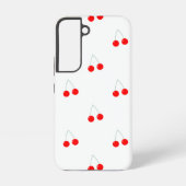 さくらんぼの赤パターン SAMSUNG GALAXYケース (裏面)