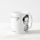 さくらんぼの風刺漫画のマグ コーヒーマグカップ (正面右)