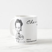 さくらんぼの風刺漫画のマグ コーヒーマグカップ (正面左)