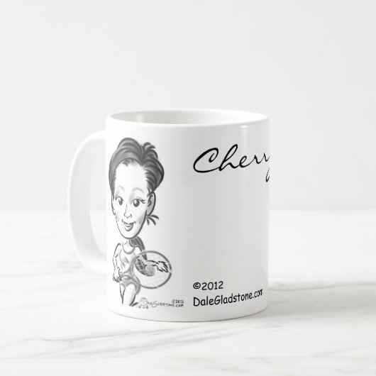 さくらんぼの風刺漫画のマグ コーヒーマグカップ (正面左)