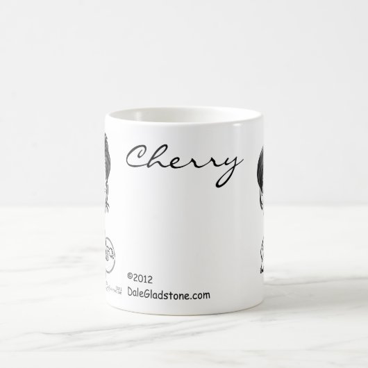 さくらんぼの風刺漫画のマグ コーヒーマグカップ (中央)