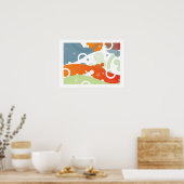 さくらんぼの風景 – レトロモダン抽象芸術ポスター ポスター (キッチン)